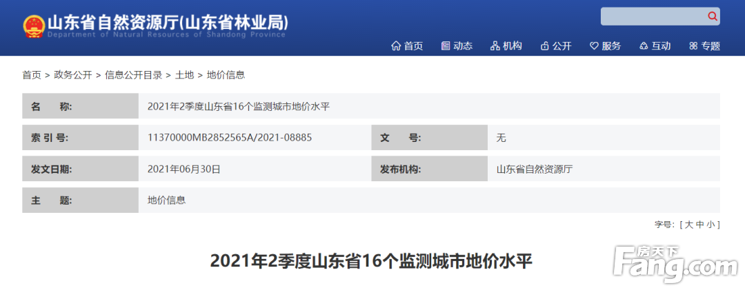 聊城住宅地价4560元/㎡！山东16城市地价水平公布！